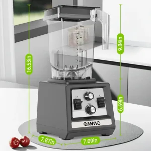 An empty blender with size's info.