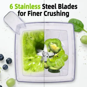 There are 6 stalinless steel blades for the blender.