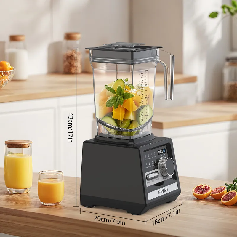 A blender with some juices on the table