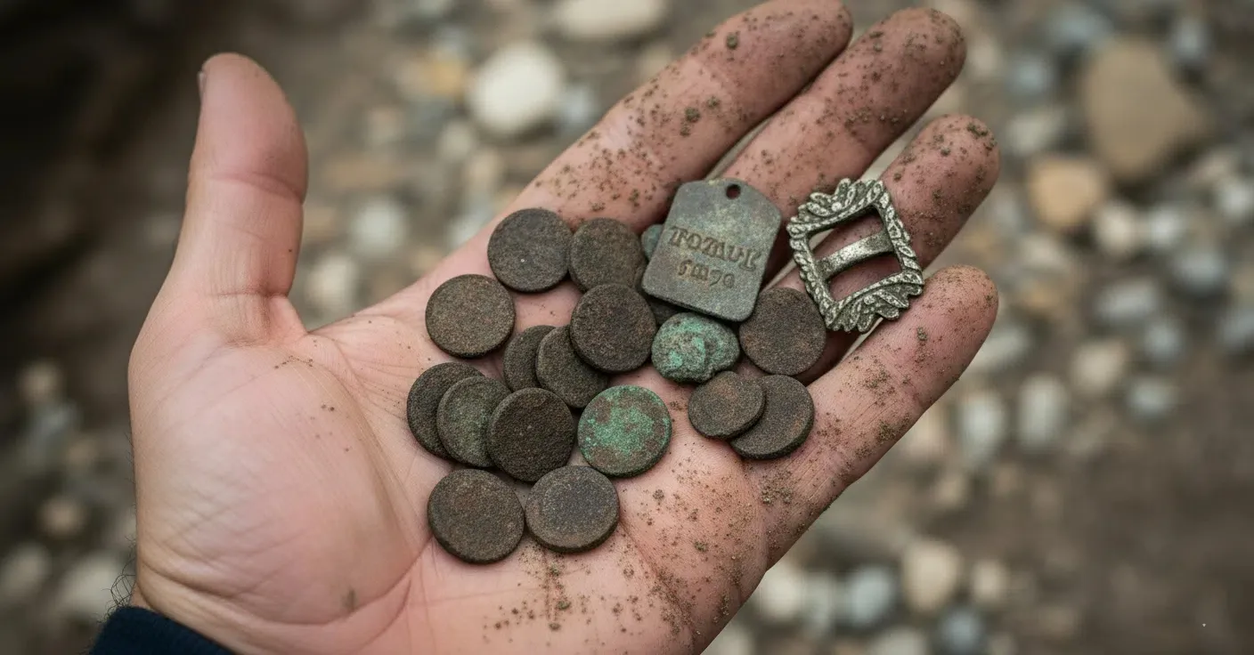 Some old coins on the pawn.