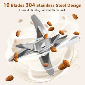 Sharp blaze to cut the nuts in nut milk maker.