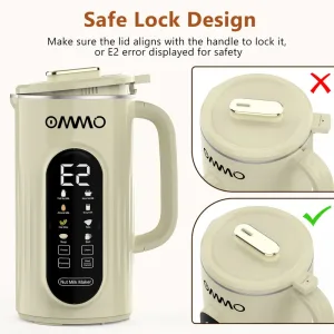 Shows the safe lock design of nut milk maker.