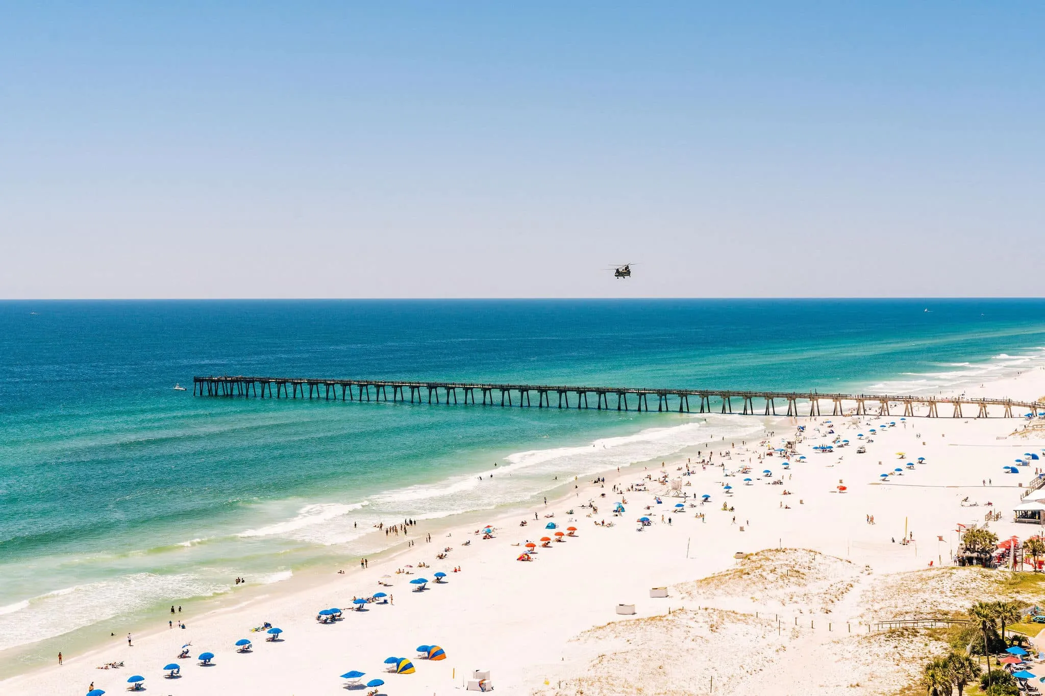 Pensacola Beach in Florida for metal detection.