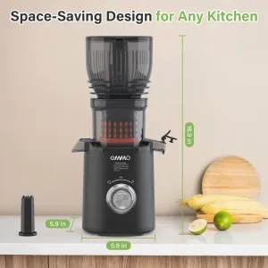 Juicer with space-saving design.