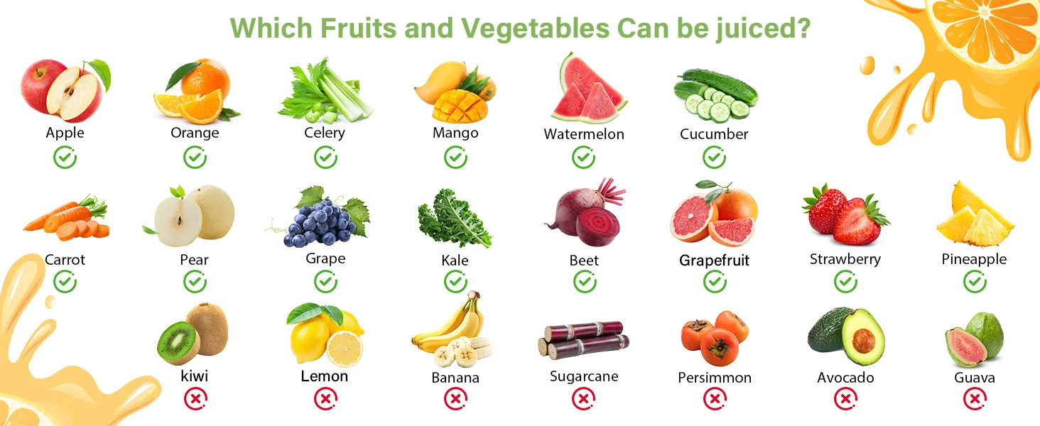 The fruits and vegetables can be juiced by ommo juicer.