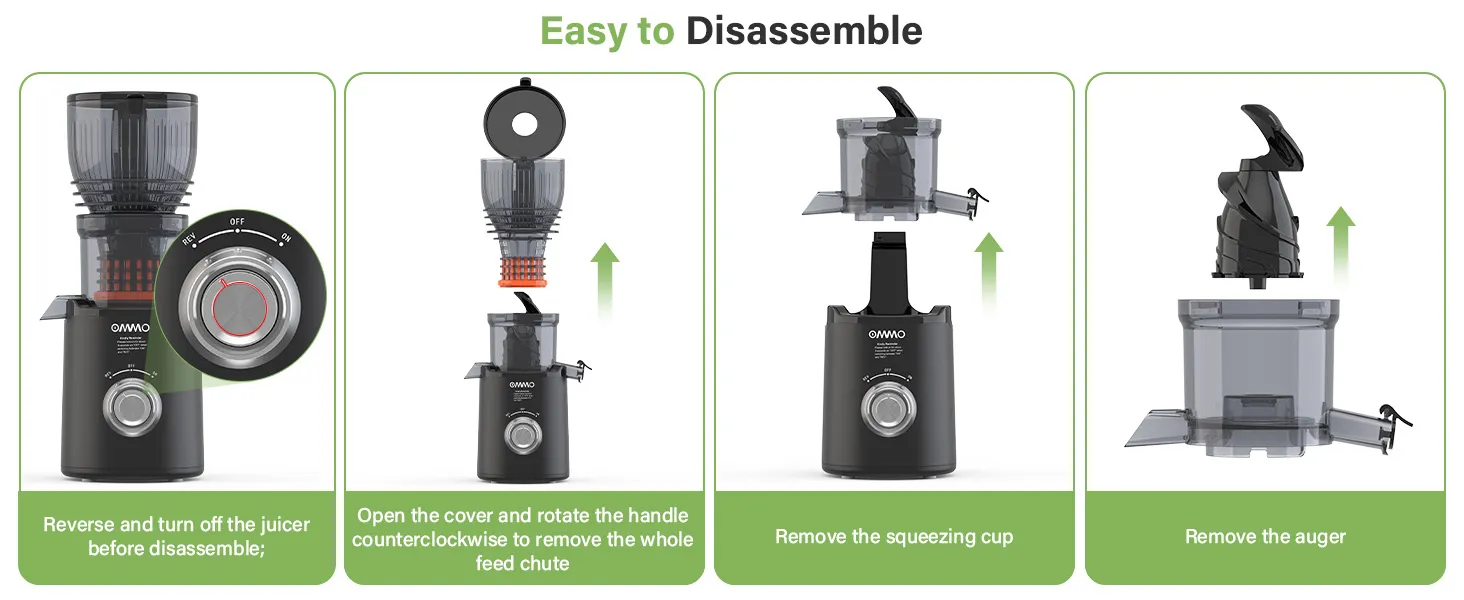 How to dissemble the cold press juicer.